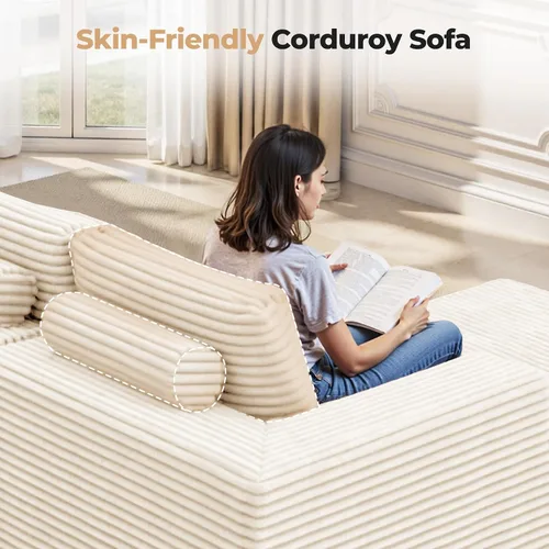 Vista 7 de 111’’ Sofás seccionales modulares en forma de nube con chaise en forma de L, sofá tapizado de asiento profundo sin huesos para sala de estar