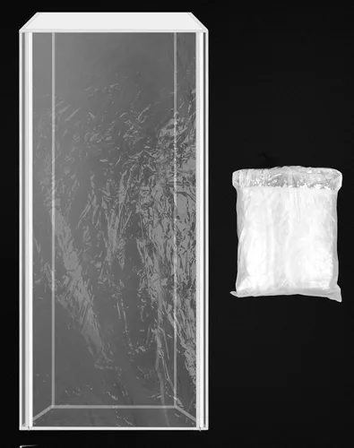 Vista 2 de QWORK Funda para bandeja para bollos con cremalleras, cubierta de plástico transparente para bandeja de hojas, 28 pulgadas de largo x 23 pulgadas