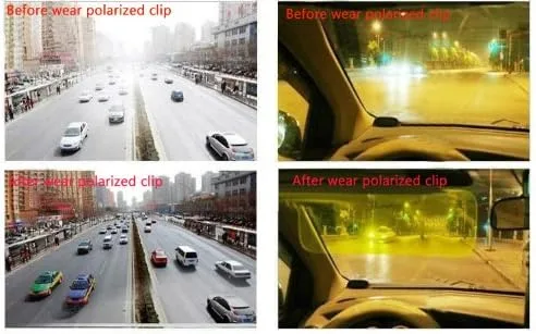 Vista 6 de Besgoods Gafas de sol polarizadas con clip para visión nocturna amarilla