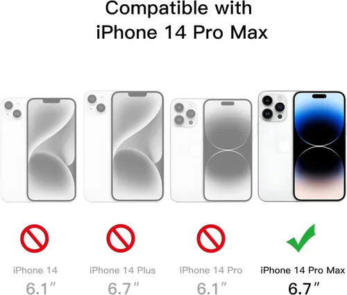 Vista 2 de JETech Funda con función atril para iPhone 14 Pro Max de 6.7 pulgadas, soporta carga inalámbrica, funda delgada a prueba de golpes, soporte de metal