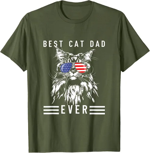 Vista 32 de Funny Maine Coon Cat Best Cat Dad Ever Funny Cat Maine Coon Camiseta, Negro, S