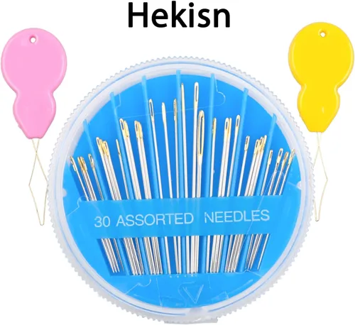 Vista 8 de Hekisn 30 agujas de coser a mano de alta calidad, 6 tamaños, 30 unidades, agujas de coser surtidas, agujas de coser para reparación de costura a