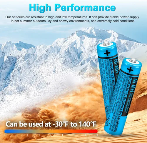 Vista 8 de Batería recargable 300mah 1.2V del AAA de NI-MH para los teléfonos