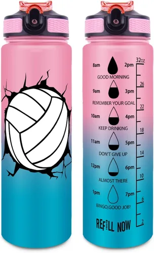 Vista 17 de Botellas de agua de 32 onzas, con marcador de tiempo, botella de agua reutilizable, botella de agua deportiva, botellas de agua de plástico, botella