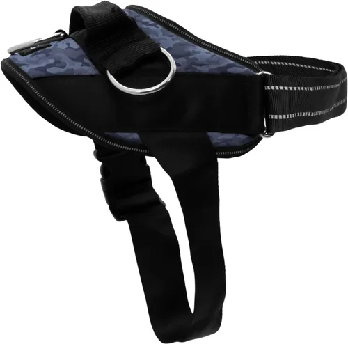 Vista 23 de ShawnCo Arnés esencial para perro, chaleco sin tirones para mascotas con 3 clips de correa, sin estrangulamiento, reflectante, ajustable