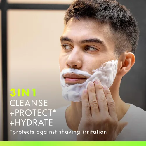 Vista 3 de Gillette Labs - Gel de afeitar espumoso rápido para hombres, sin alcohol, tinte y parabenos con vitamina B3 y algas marinas, refresca y calma