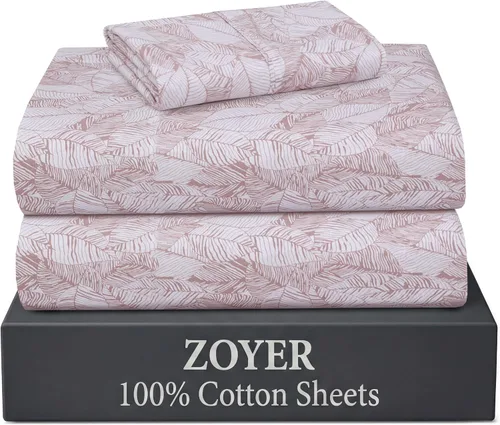 Vista 60 de ZOYER Sábanas de 100 % algodón percal tamaño individual, refrescantes y transpirables, duraderas, con una sensación nítida, suave y cómoda, bolsillo