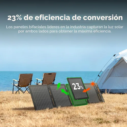Vista 5 de Jackery SolarSaga 40W Air - Panel solar, 23% de eficiencia de conversión, paneles bifaciales PERC de tamaño libro, impermeable IP65, cargador solar