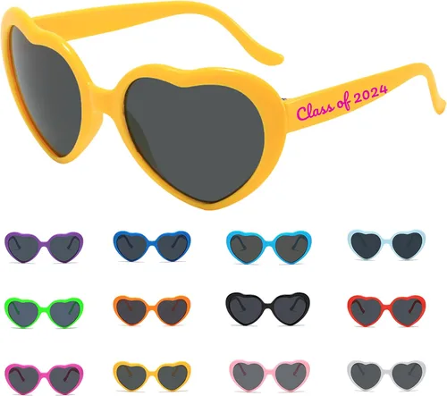 Vista 7 de Gafas de sol personalizadas en forma de corazón a granel personalizadas para boda, cumpleaños, Navidad, despedida de soltera regalos