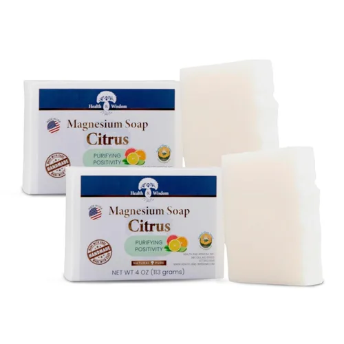 Vista 7 de Health & Wisdom Jabón en barra de magnesio – Jabón corporal hidratante – Hecho a mano con aloe y seis aceites vegetales nutritivos y aceites