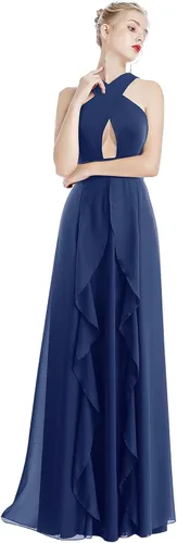 Vista 3 de Vestido largo transformador para mujer, vestido de graduación, convertible, con tirantes delgados, para boda, cóctel, vestido largo