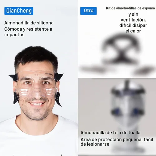 Vista 5 de QianCheng Protector de nariz para nariz rota para adulto, protector facial ajustable con relleno, QC-L5-L