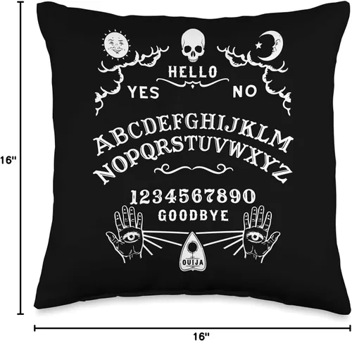 Vista 4 de Wiccan Witchcraft Occult Gothic Throw Pillows Witchcraft Ouija - Almohada de mesa oculta, 16.0 x 16.0 in, multicolor