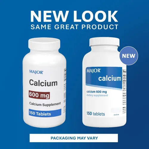 Vista 3 de Major Tabletas de calcio de 600 mg - Suplemento de calcio - 150 unidades (1 paquete)