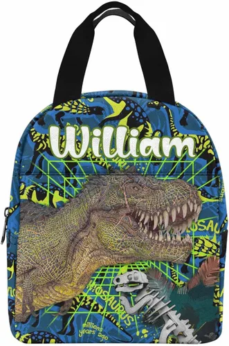 Vista 14 de InterestPrint Bolsa de almuerzo personalizada de mamá papá, bolso de picnic con cremallera de bosque con marco dorado personalizado reutilizable