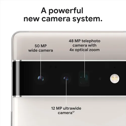 Vista 4 de Google Pixel 6 Pro - Teléfono Android 5G - Smartphone desbloqueado con cámara avanzada Pixel y lente teleobjetivo - 128GB - Blanco nublado