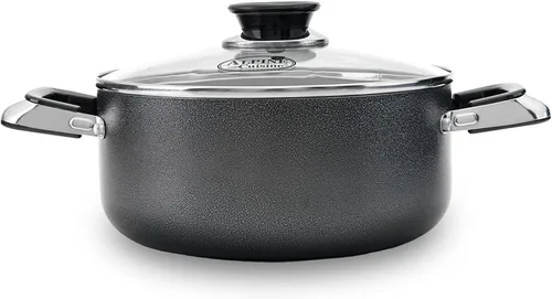 Vista 13 de Alpine Cuisine Olla antiadherente de 2.2 cuartos de galón con tapa de vidrio templado y asas de transporte, utensilios de cocina multiusos, horno