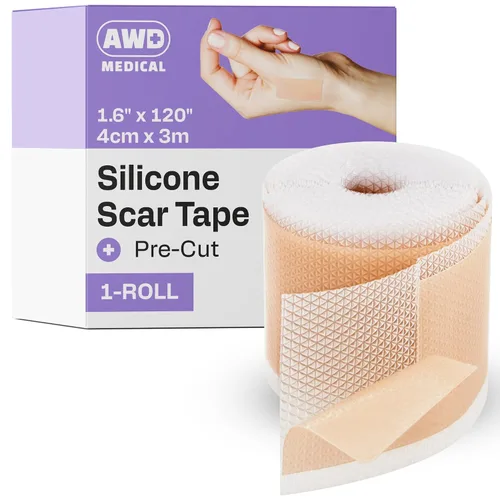 Vista 11 de AWD - Láminas de silicona para cicatrices quirúrgicas, cinta de silicona precortada de grado médico para cesárea, cinta de abdominoplastia, parches