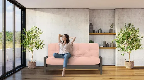Vista 28 de Royal Sleep Products by The Futon Factory - Colchón futón de espuma de 8 pulgadas, tela negra sólida, tamaño Twin, espumas certificadas CertiPUR