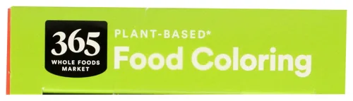 Vista 3 de 365 by Whole Foods Market, Colorante alimentario a base de plantas (botellas rojas, amarillas, verdes y azules), sin gluten, 0.3 onzas líquidas cada