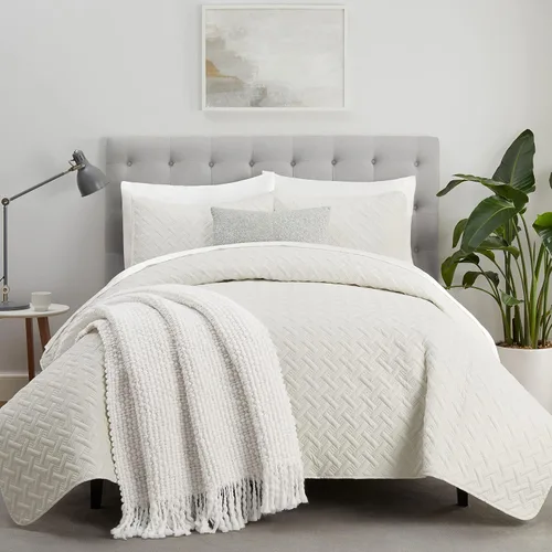 Vista 9 de Serta ComfortSure - Juego de ropa de cama suave de 2 piezas, incluye colcha/colcha y funda de almohada, ropa de cama para todas las estaciones, Gris