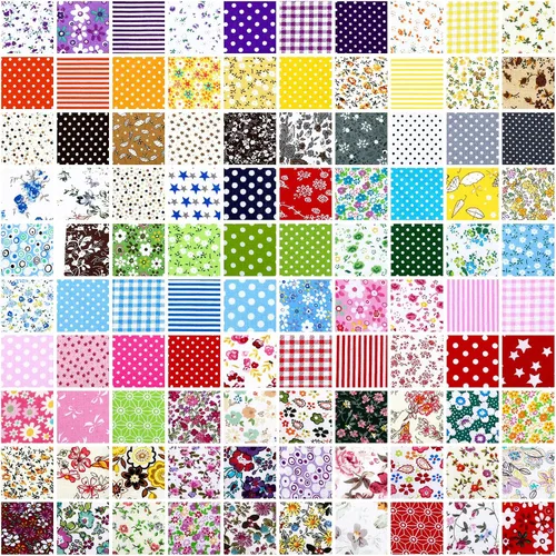Vista 8 de Moukeren - 100 piezas de tela de algodón de 10 x 10 pulgadas, paquetes cuadrados para acolchado, costura, retazos precortados, estampados florales