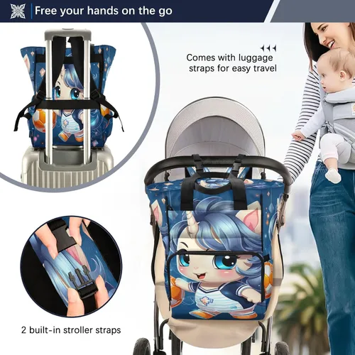 Vista 5 de Mochila de viaje con diseño de unicornio y fútbol de dibujos animados, mochila de viaje de gran capacidad, bolsas para mamá, para papá, mujeres