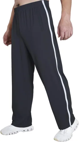 Vista 2 de Pantalones rasgados para hombre, pantalones con cremallera lateral, pantalones de pierna con cremallera, pantalones de recuperación después