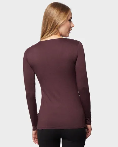 Vista 4 de 32 Degrees - Camiseta ligera para mujer, manga larga, ajuste de forma, elástico en 4 direcciones, térmica