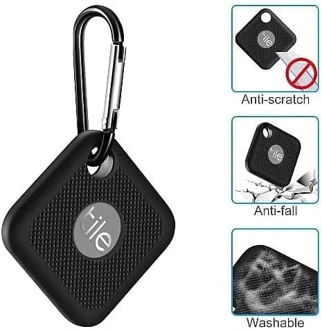 Vista 3 de SaharaCase - Funda de silicona para Tile Pro con clip de mosquetón [parachoques a prueba de golpes] agarre antideslizante, color negro