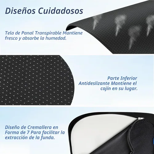 Vista 6 de ZIKEE - Cojín de asiento ergonómico con pendiente para muslos para largas sesiones de sentado, cojín de espuma viscoelástica para silla de oficina
