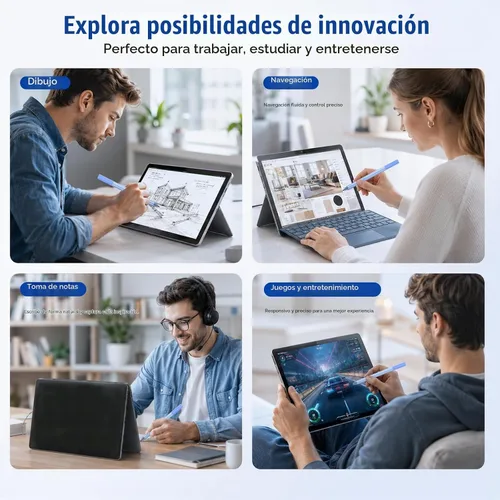 Vista 8 de Lápiz óptico para Microsoft Surface (batería de 300 días), Surface Pro 11/10/9/8/7/6/5/4/3, Go 1-4, Book 1-3, laptop 1-6, Studio 1-2 con botón Azur