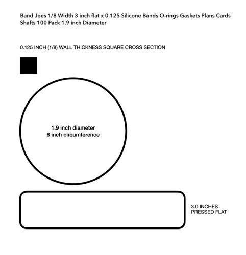 Vista 2 de GRIFITI Band Joes - Juntas tóricas de 1/8 de pulgada de 3 x 0.125 x 0.125 pulgadas de calibre pequeño, paquete de 40 bandas de silicona estándar