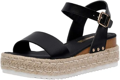 Vista 2 de CUSHIONAIRE Melissa - Sandalias de cuña tipo alpargata para mujer