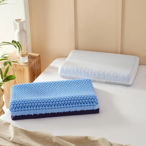 Vista 6 de Berklan Almohada para dormir con refuerzo ajustable, 100% rejilla elástica, ergonómica, de apoyo para el cuello, almohada de gran