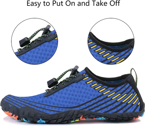 Vista 3 de MAYZERO Zapatos de agua para hombres y mujeres, zapatos de surf, playa, piscina, zapatos de punta ancha, senderismo, zapatos de agua, zapatillas