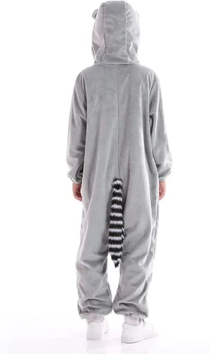 Vista 6 de Disfraz unisex de animales para niños pijamas de animales con capucha para niños disfraz de Halloween para niños y niñas