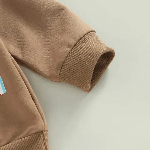 Vista 6 de Kayotuas Conjunto de sudadera con estampado de vaca y pantalones deportivos para bebé, ropa occidental para primavera, otoño e invierno