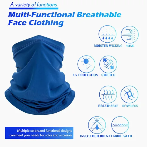 Vista 3 de Bufanda transpirable para el cuello, máscara facial para hombres y mujeres, senderismo, ciclismo, deportes, pesca, protección solar UV bandana