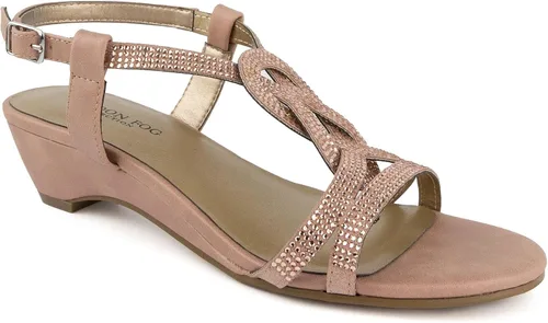 Vista 6 de London Fog Sandalias de vestir semi cuñas Macey para mujer