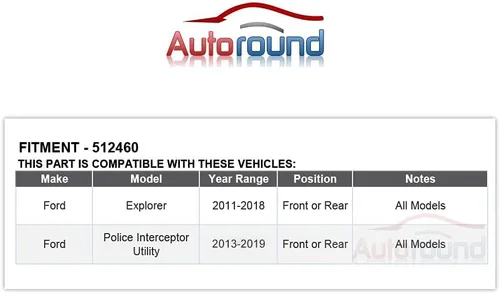 Vista 4 de Autoround 512460 Conjunto de Cubo de Rueda y Rodamiento Compatible con Ford Explorer 2011-2018 2013-2019 Police Interceptor Utility de 5 Lug