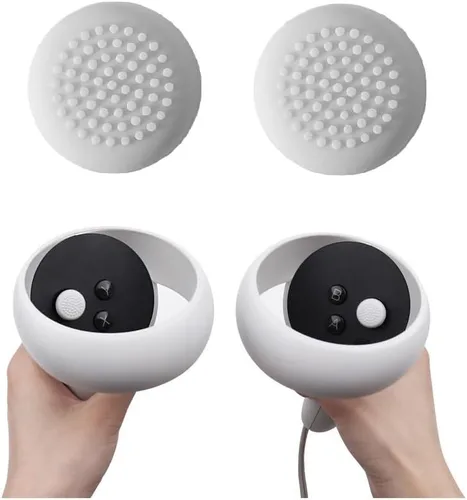 Vista 3 de Correa de repuesto para auriculares Oculus Quest 2, diadema para Meta Quest 2 PC de realidad virtual accesorios VR con 1 par de tapas de agarre