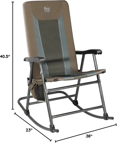 Vista 3 de TIMBER RIDGE Mecedora acolchada plegable y silla reclinable para patio con reposacabezas ajustable