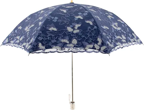 Vista 82 de Honeystore Sombrilla bordada con flor 3D plegable UV con encaje clásico