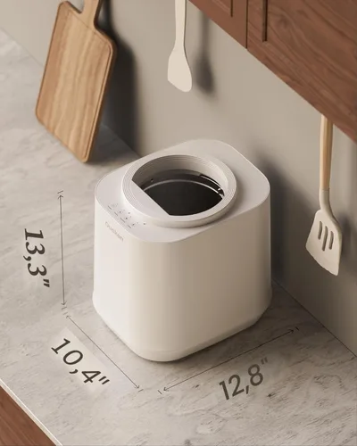 Vista 7 de Compostador eléctrico de 4 litros para cocina, contenedor de compostaje inteligente para encimera, inodoro, bajo ruido, limpieza automática