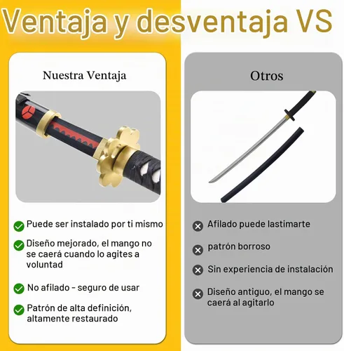 Vista 3 de Anime Sword 41 inch,Zoro/wado ichimonji/Anime Original Texture,for Role-Playing and Collection, with One Display Stand Negro
