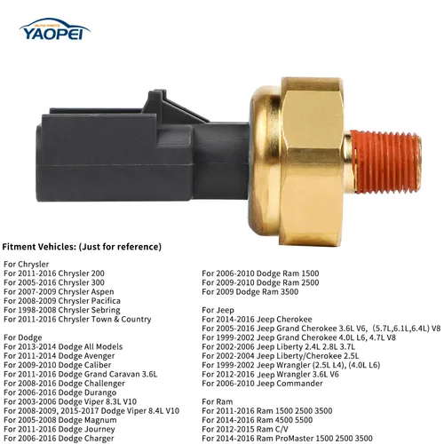 Vista 3 de Sensor de presión de aceite del motor Interruptor emisor para Dodge Ram 1500 2500 3500 Challenger Durango Viper Journey Charger Magnum Avenger