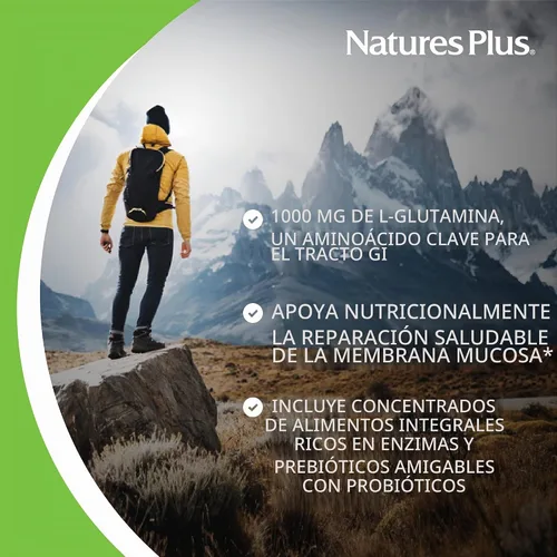 Vista 9 de NaturesPlus GI Natural Total Digestive Wellness - 90 tabletas de dos capas - con L-glutamina, probióticos, prebióticos y enzimas - Sin gluten - 30