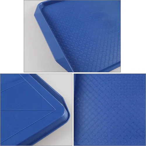 Vista 3 de Colord - Paquete de 4 bandejas para servir comida rápida, bandeja de plástico para comer, 16.73 x 11.81 pulgadas