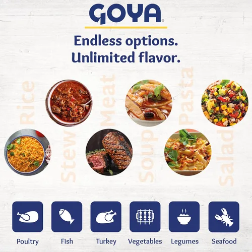 Vista 6 de Goya Sazon Ajo Y Cebolla 3.5 oz Latin Spice Blend for Poultry, Seafood, Meat and Vegetables, All Purpose Mexican Seasoning, 3.52oz Carton, Quality